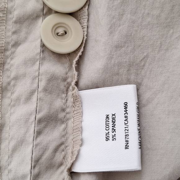 Eileen Fisher Women's Tan Khaki Wide Leg Flat Front Cropped Cargo Pants szL - Picture 8 of 8